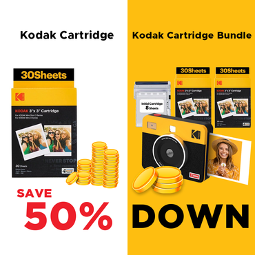 KODAK Mini Shot 2 RETRO 2 in 1 Instant Camera and Photo Printer with 68 Film Sheets Bundle Kit and Accessories 2.1" x 3.4" Prints, 1.77" LCD Display, 4PASS Print Technology, Bluetooth Printing via Mobile Smartphone App (C210R) | Yellow, White