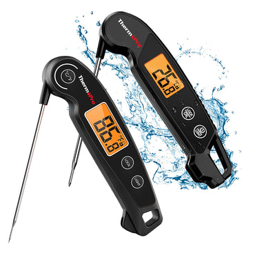 ThermoPro Instant Read Meat Thermometer Waterproof Digital Digital Backlit with Backlight, Calibration, Foldable Probe & Fast Up to 2-3s Read Time for Kitchen, Outdoor Grilling and BBQ | TP605 | TP603