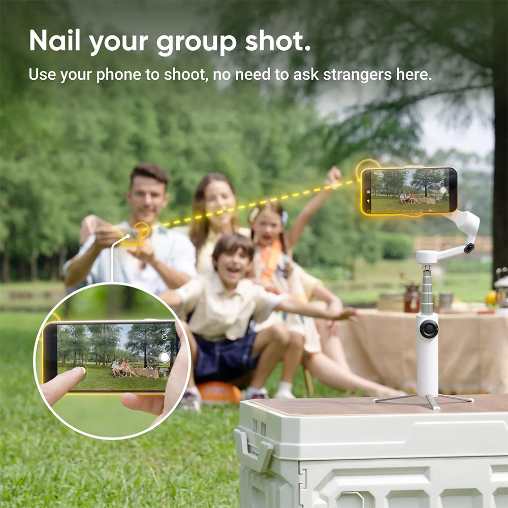 Insta360 Flow 2 Pro AI Smartphone Gimbal Stabilizer Standard / Tracker Bundle Kit – 3-Axis Foldable Deep Track 3.0, Built-in Tripod & Selfie Stick, 1100mAh 10Hrs Battery Life, Gesture Control, Smart Wheel for iPhone & Android | Grey, White
