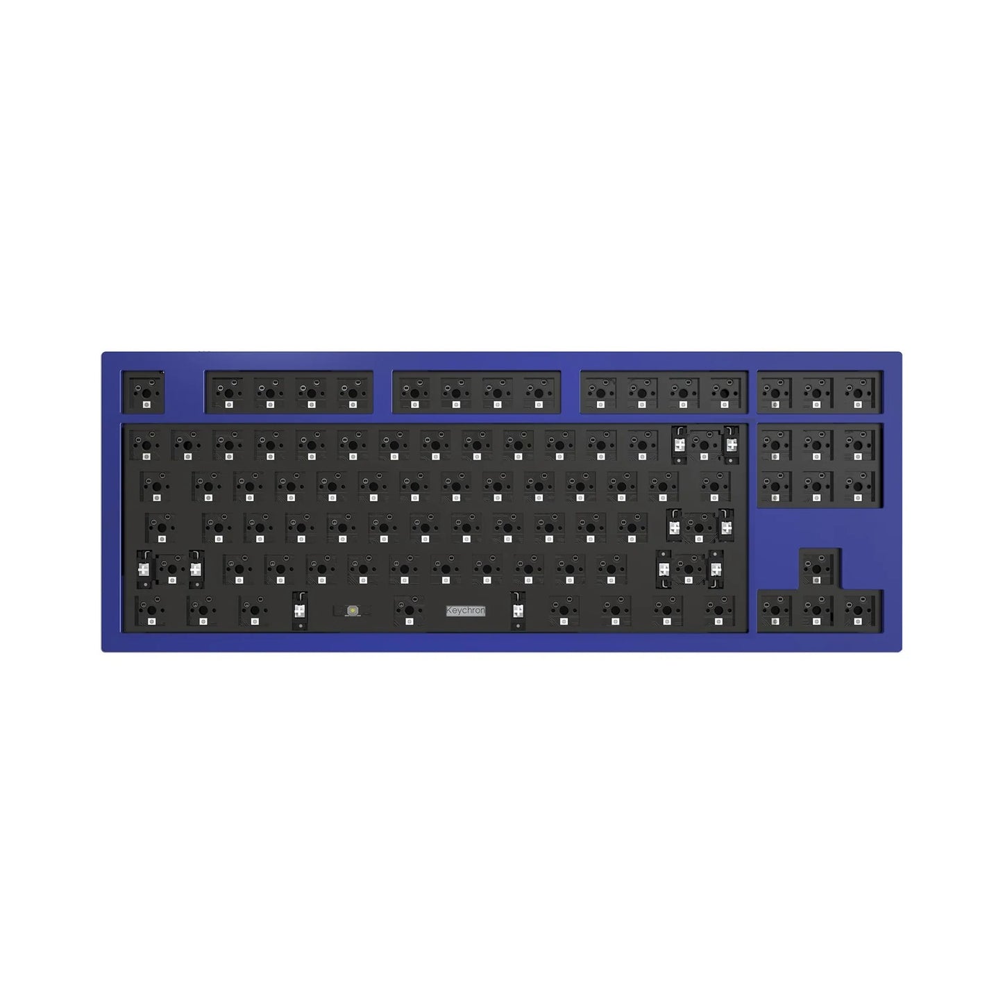 Keychron Q3 QMK 87 Keys Barebone Compact Wired TKL Tenkeyless Mechanical Keyboard Base Frame with Hot-Swappable Switch Slots and RGB Backlight for Mac and Windows PC Computer (Black, Blue, Grey) Q3A1 Q3A2 QAD3