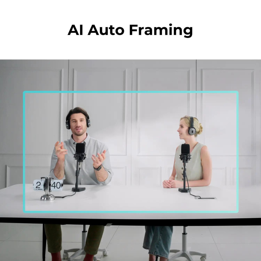 OBSBOT Meet 2 AI-Powered 4K Webcam with Intelligent Auto Framing, Phase Detection Auto Focus, Dual Omnidirectiol Microphones, and Supports Windows and macOS for Computers & Laptops - Live Streaming, Broadcast, Recording, and Conferencing