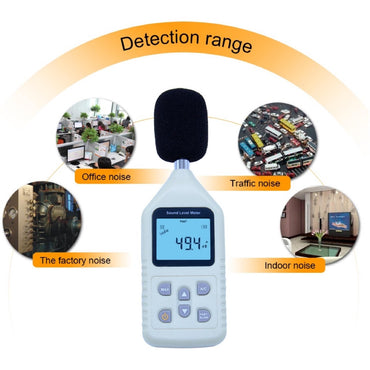 Benetech GM1358 30-130dB Digital Sound Level Meter Noise tester in decibels LCD A/C FAST/SLOW DB
