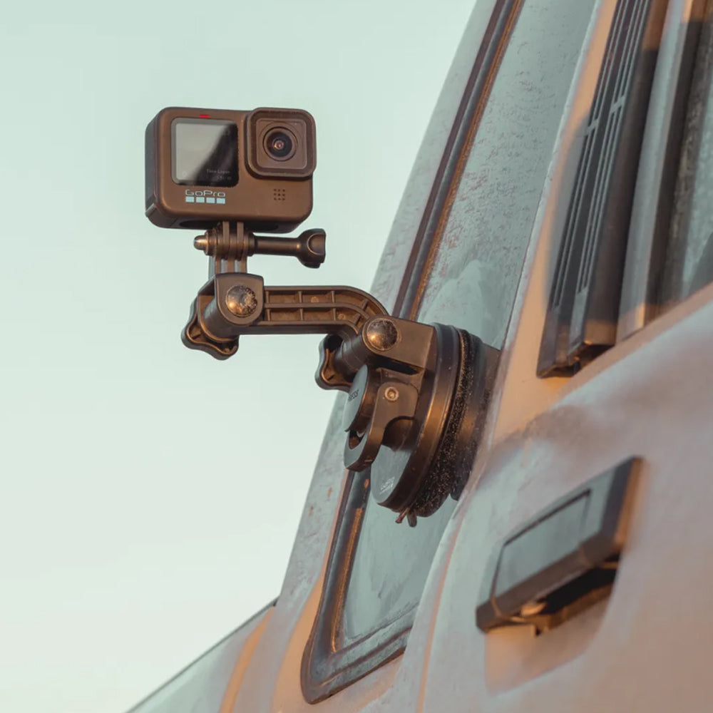 GoPro Suction Cup Mount with 3.4 Diameter, Standard and QR Quick Release Bases and Adjustable Arms for HERO 12 / 11 / 11 Mini / 10 / 9 and Legacy Action Cameras | AUCMT-302