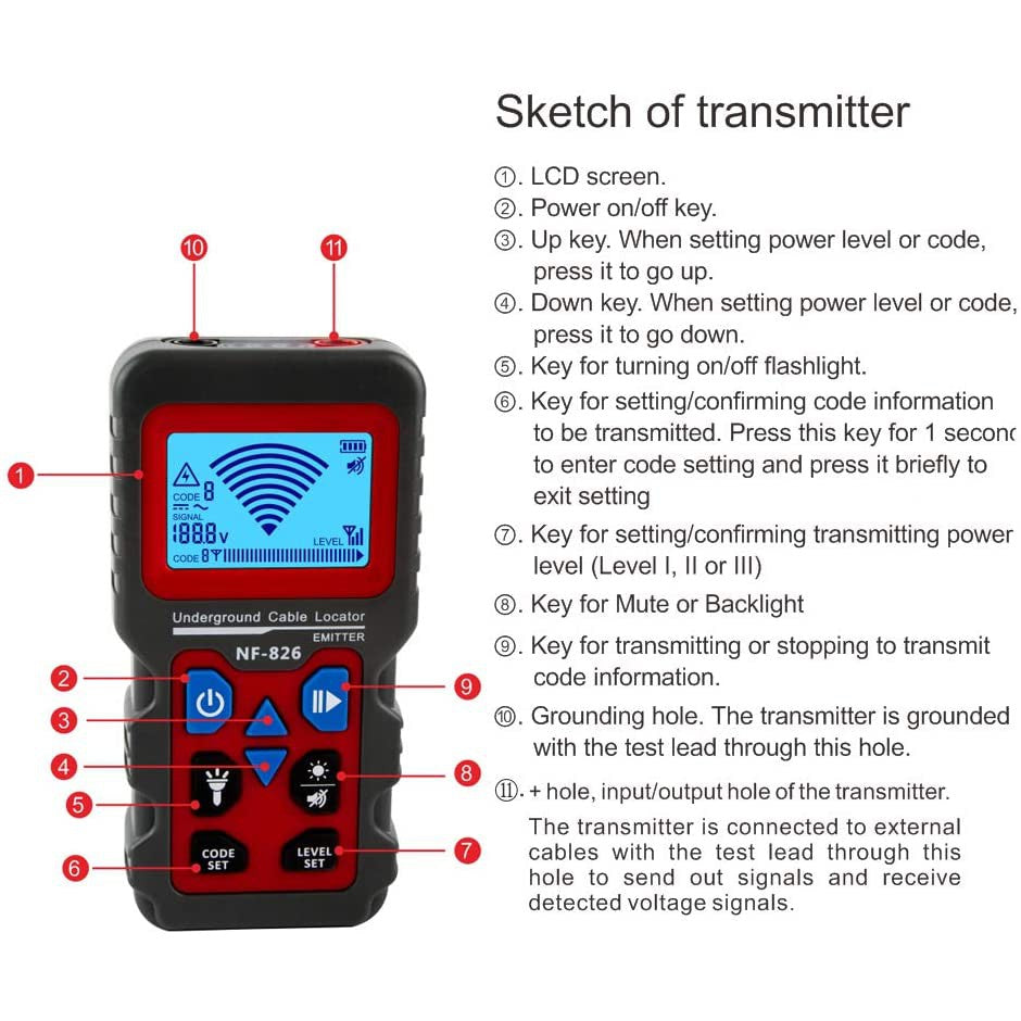 Noyafa NF-826 Portable Wire Trackers Practical Telephone Lines Locator