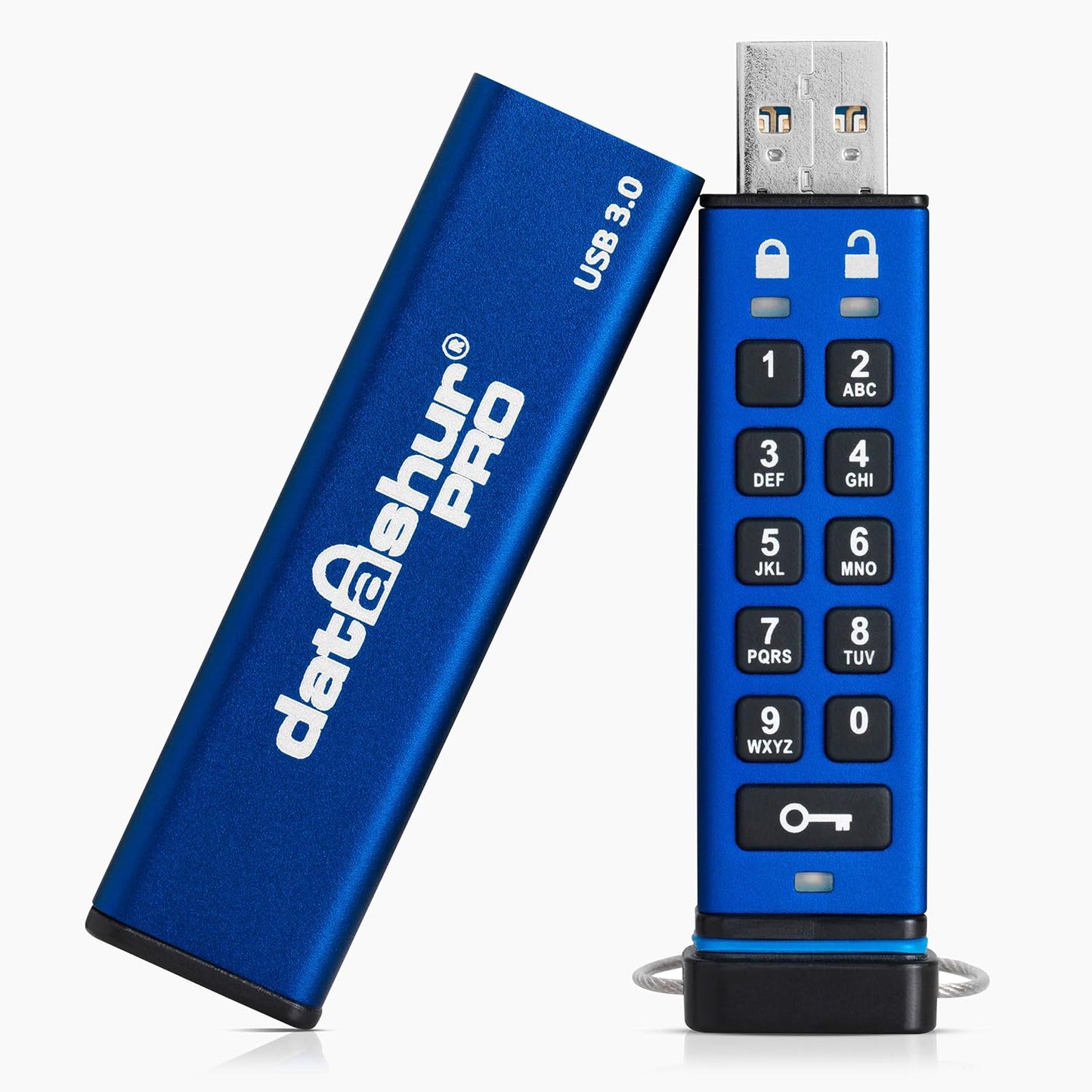 Datashur iStorage PRO 4GB | 32GB | 64GB |128GB 256-bit AES Encrypted USB 3.2 Flash Drive with Password Protection, PIN-Protected with Alphanumeric Keypad, 169 MB/s Max. Read Speed, 135 MB/s Max, Write Speed | IS-FL-DA3-256