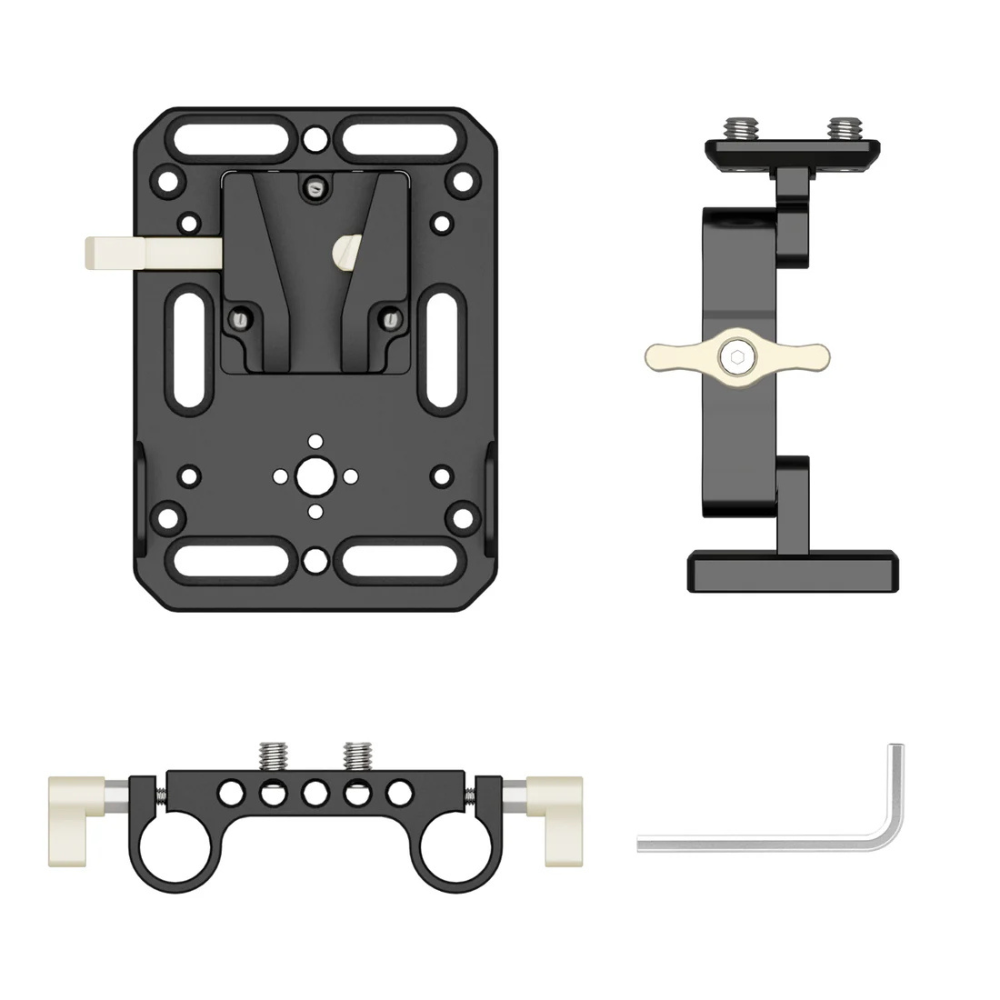 ZGCINE VR-Kit 1 / VR-Kit 3 with VR-01 15mm Railblock w/ 1/4"-20 Thread, VR-02 V-Lock QR Quick Release Battery Plate & Articulating Arm for DSLR Camera Rigs, V-Mount Battery Setup, LED Lights, Monitors, Video Production & Studio Accessories