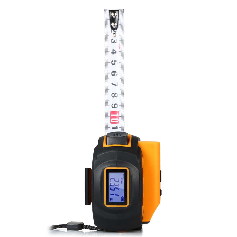 SNDWAY 2-in-1 60 Meters Laser Distance Meter Rangefinder with Self-Locking Measuring Tape Measure | SW-TM60