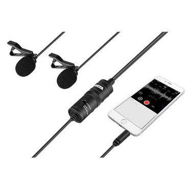 Boya BY-M1DM Dual Lavalier Microphone for Smartphones, DSLR Cameras, Audio Recorders, PC ideal for Vlog, Youtube, Streaming M1DM