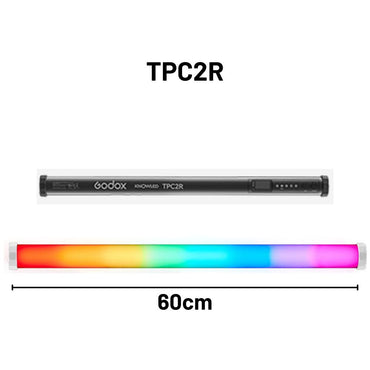 Godox Knowled TPC2R TPC4R LED RGBWW1 60/120 Cm Pixel Tube Light with Adjustable Light and Pixels, 2000K-10000K CCT Range, Built-in 42.9Wh Battery, Weatherproof, 17 FX Modes, DMX512/2.4G Wireless App Control and 4 Dimming Curves For Photography