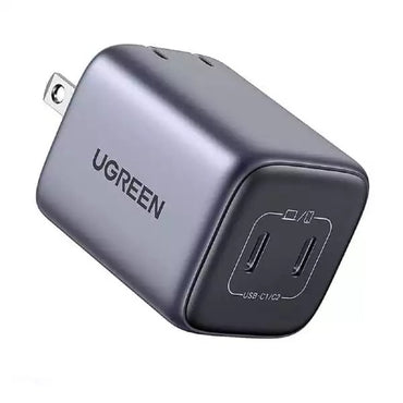 UGREEN Nexode 45W Dual Port USB C Mini GaN Fast Charging Wall Adapter Charger for iPhone Pro Max, iPad Air Mini Pro, Huawei, Samsung Galaxy, Google Pixel, Android Smartphone, Tablet, Laptop, etc. (Space Grey, White) | 15331 90572