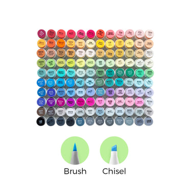 Ohuhu Honolulu Series Alcohol Based 120 + 1 Basic Colors with Colorless Blender Dual Tip Brush and Chisel Art Marker Colored Pens for Stationary, Drawing, Arts & Crafts | Y30-80404-28