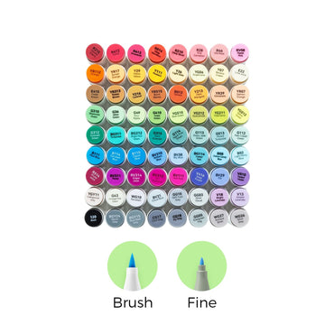 Ohuhu Honolulu Series Alcohol Based 72 + 1 Basic Colors with Colorless Blender Dual Tip Brush and Chisel Art Marker Colored Pens for Stationary, Drawing, Arts & Crafts | Y30-80404-25