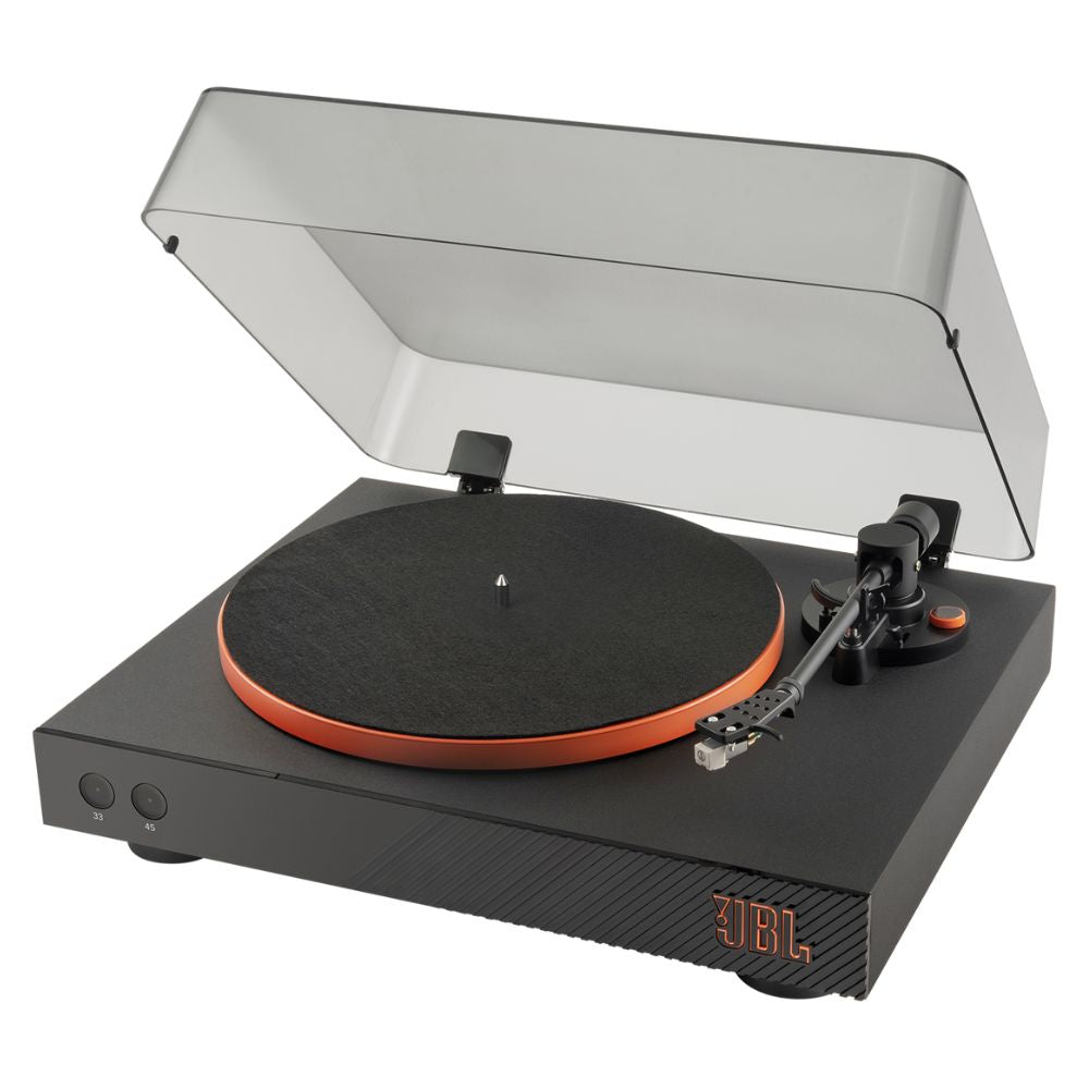 JBL Spinner BT Bluetooth Turntable - Manual Two-Speed Modern-Retro Vinyl Record Player with Removable Headshell for Bluetooth Speakers & Headphones