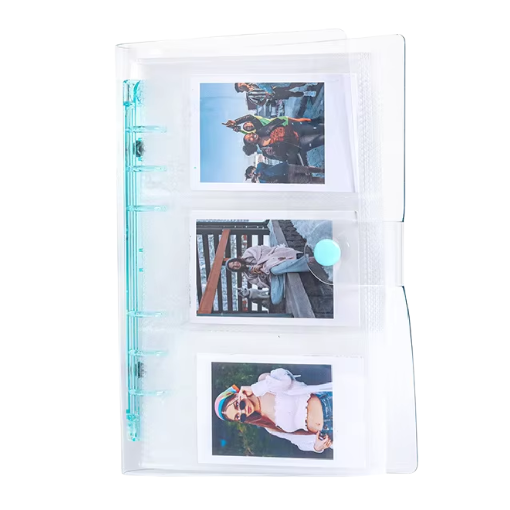 Pikxi 120 Pockets 20 Pages Transparent PVC Photo Album Binder for FUJIFILM Instax Mini Instant Film Camera | Blue Pink Purple