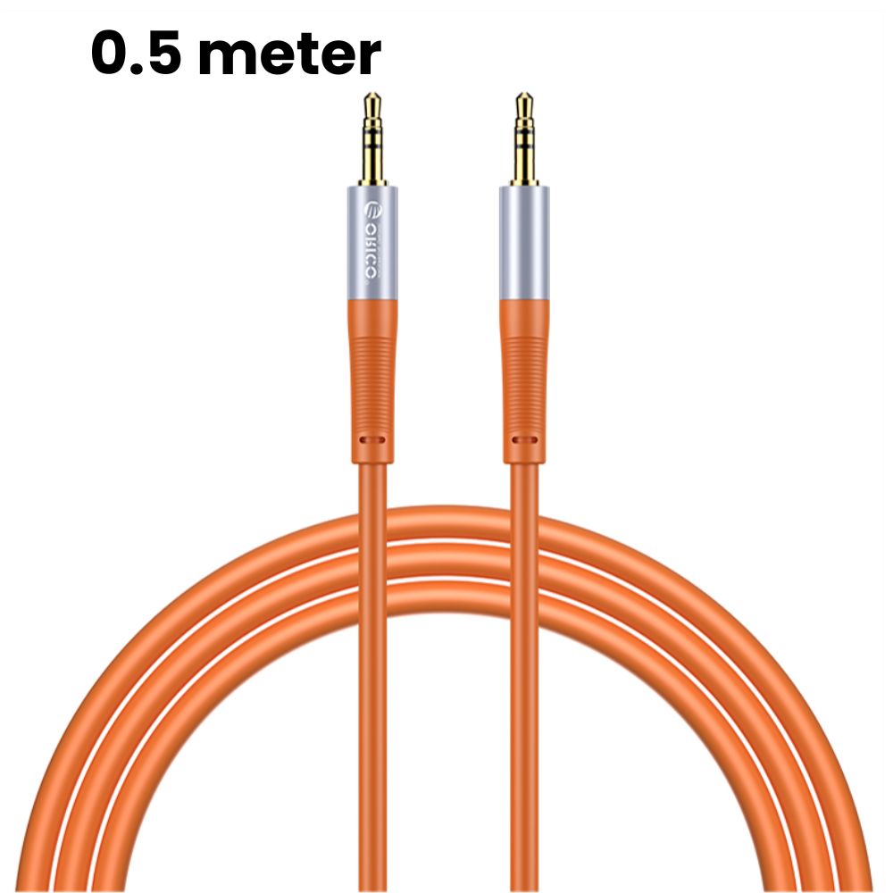 ORICO Soft Silicone 3.5MM AXZ Series Audio Cable Male-to-Male with Gilded Connector and Tinned Copper for Smartphone Speakers and Other Audio Accessories - Blue