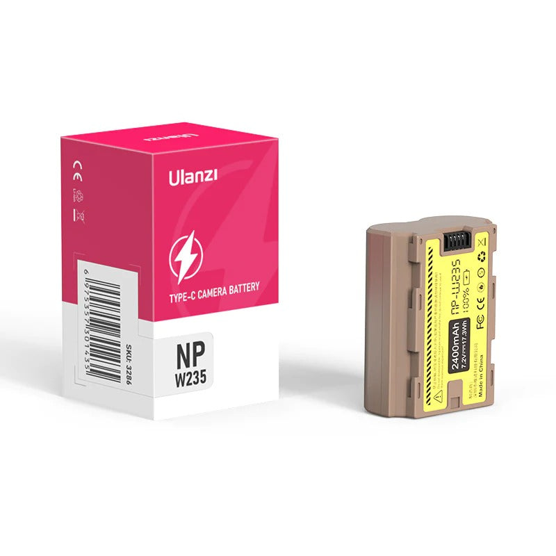 Ulanzi NP-W235 Type 2400mAh Lithium-Ion Battery with USB Type C Charging Port, Fully Decoded, Replacement Battery for FUJIFILM NP-W235 Compatible with Selected DSLR Cameras 3286