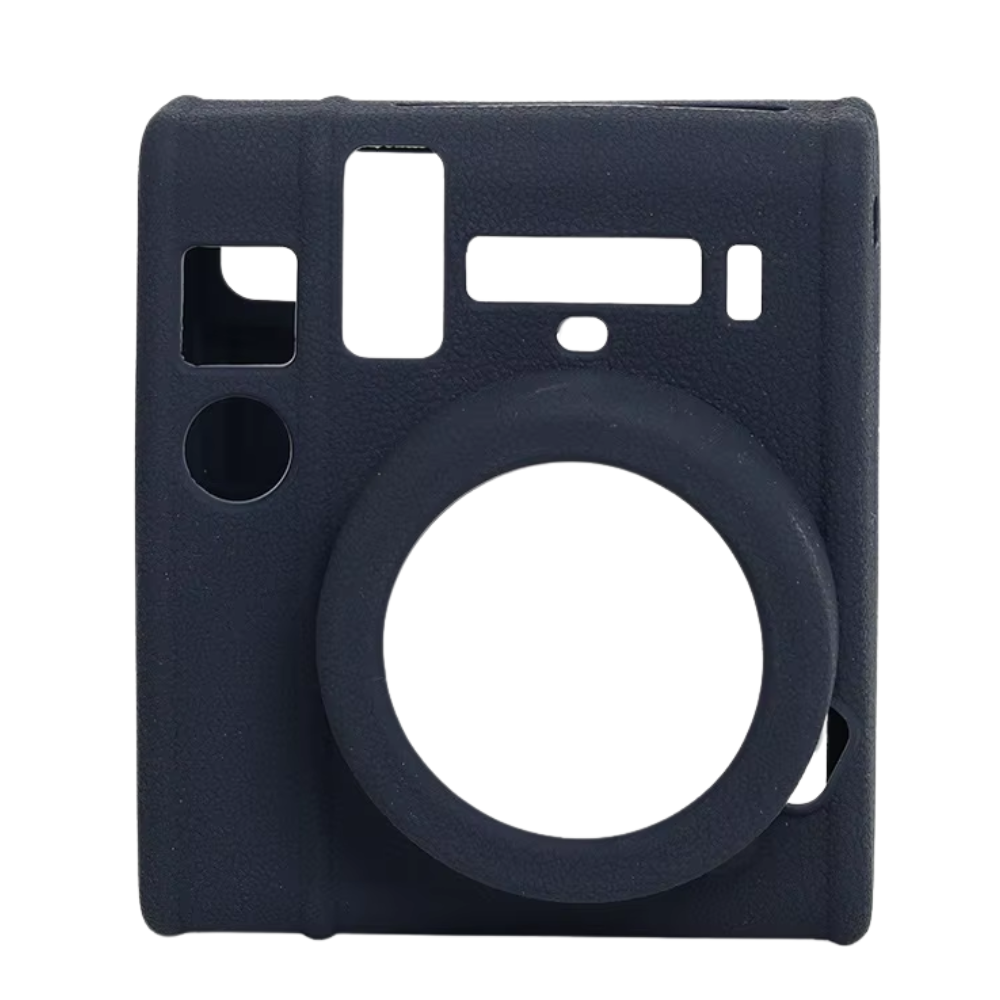 Pikxi Soft Silicone Protective Case Leather Style for FUJIFILM Instax Mini 40 Instant Film Camera Wear & Drop Resistant with Precise Cutout Holes | Black Dark Blue Green