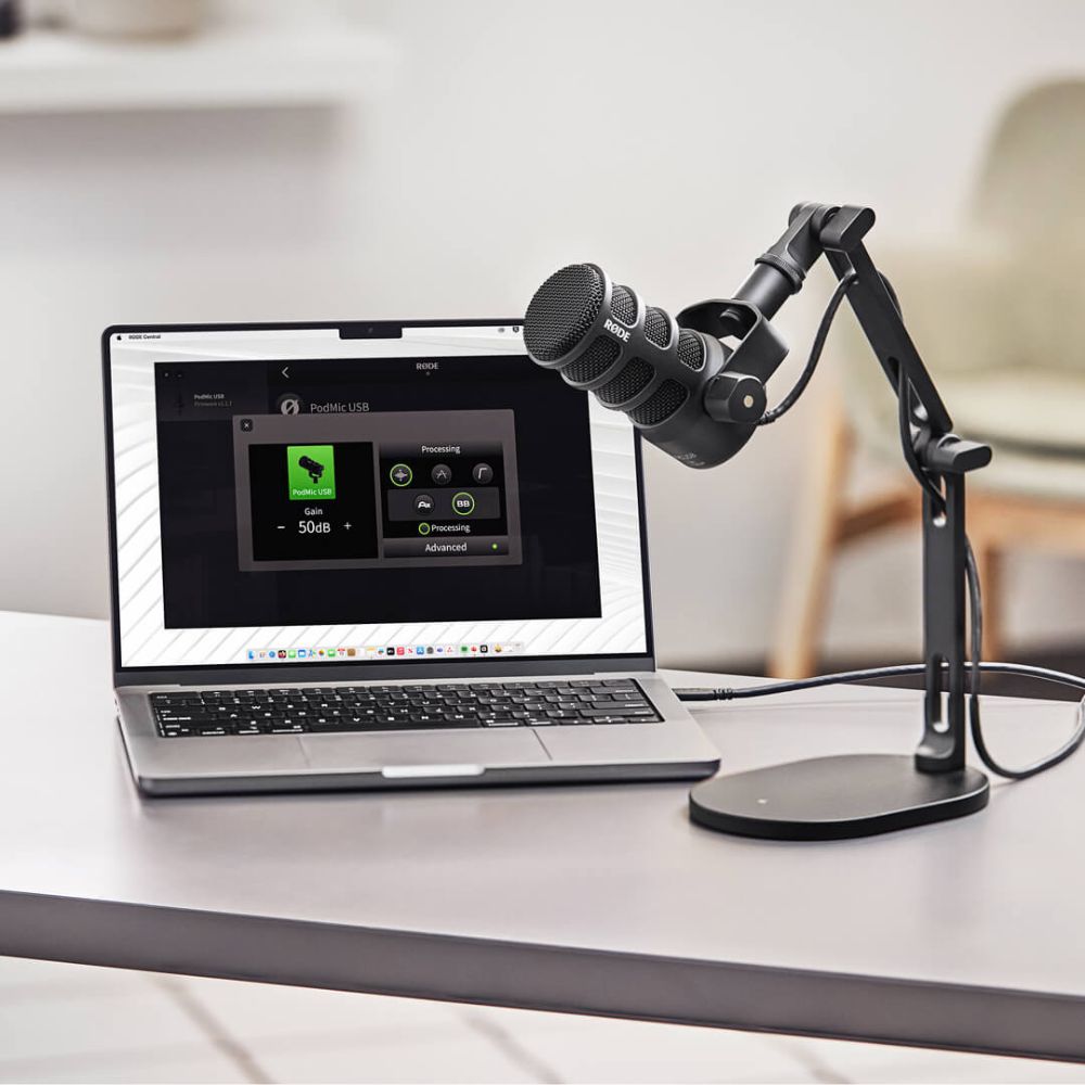 RODE PodMic USB Type-C / XLR 3-Pin Dymic Cardioid Broadcast Microphone with Volume Control, HG Revolution Preamps for Windows, Mac iOS Android and Podcasting Livestreaming