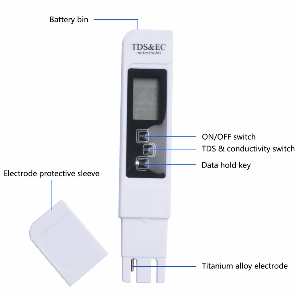 Eagletech TDS EC TEMP METER 3 in 1 Tester / Conductivity Meter / Thermometer /EC Meter Tool Pen Type 0-5000ppm
