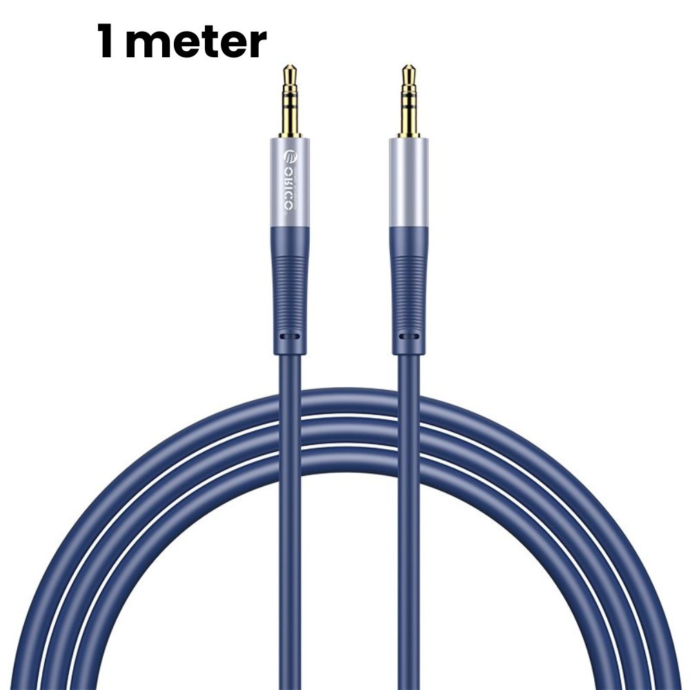 ORICO Soft Silicone 3.5MM AXZ Series Audio Cable Male-to-Male with Gilded Connector and Tinned Copper for Smartphone Speakers and Other Audio Accessories - Blue