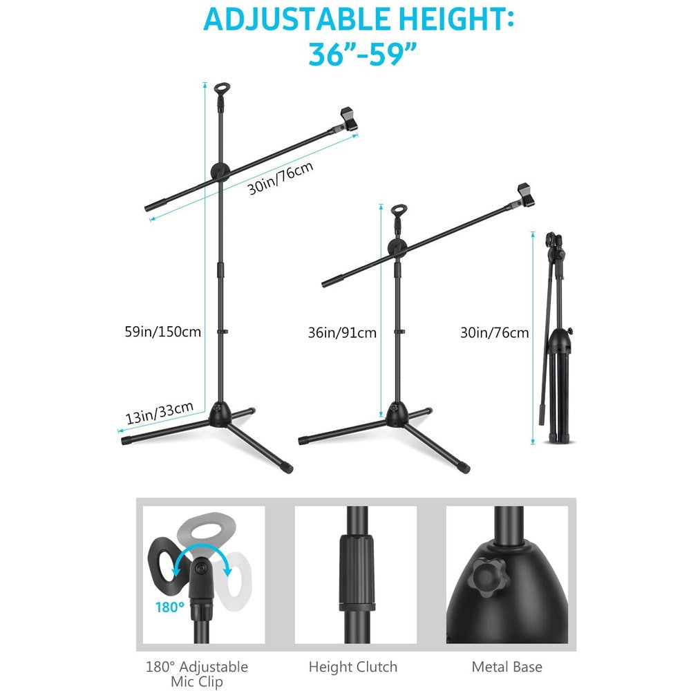Maono AU-B26 Tripod Boom Microphone Stand