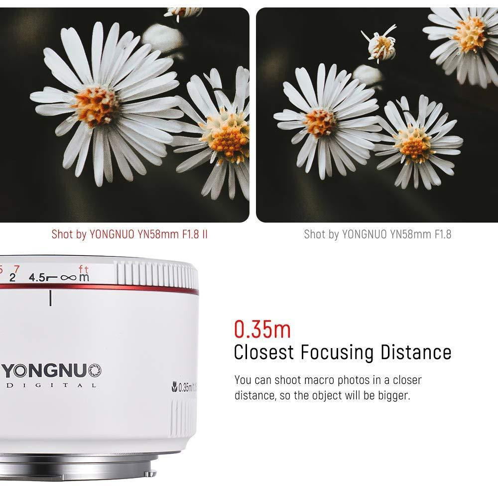 Yongnuo YN50MM F1.8C II Version 2 50mm f/1.8 White Body Prime Lens for Canon EF Auto Focus
