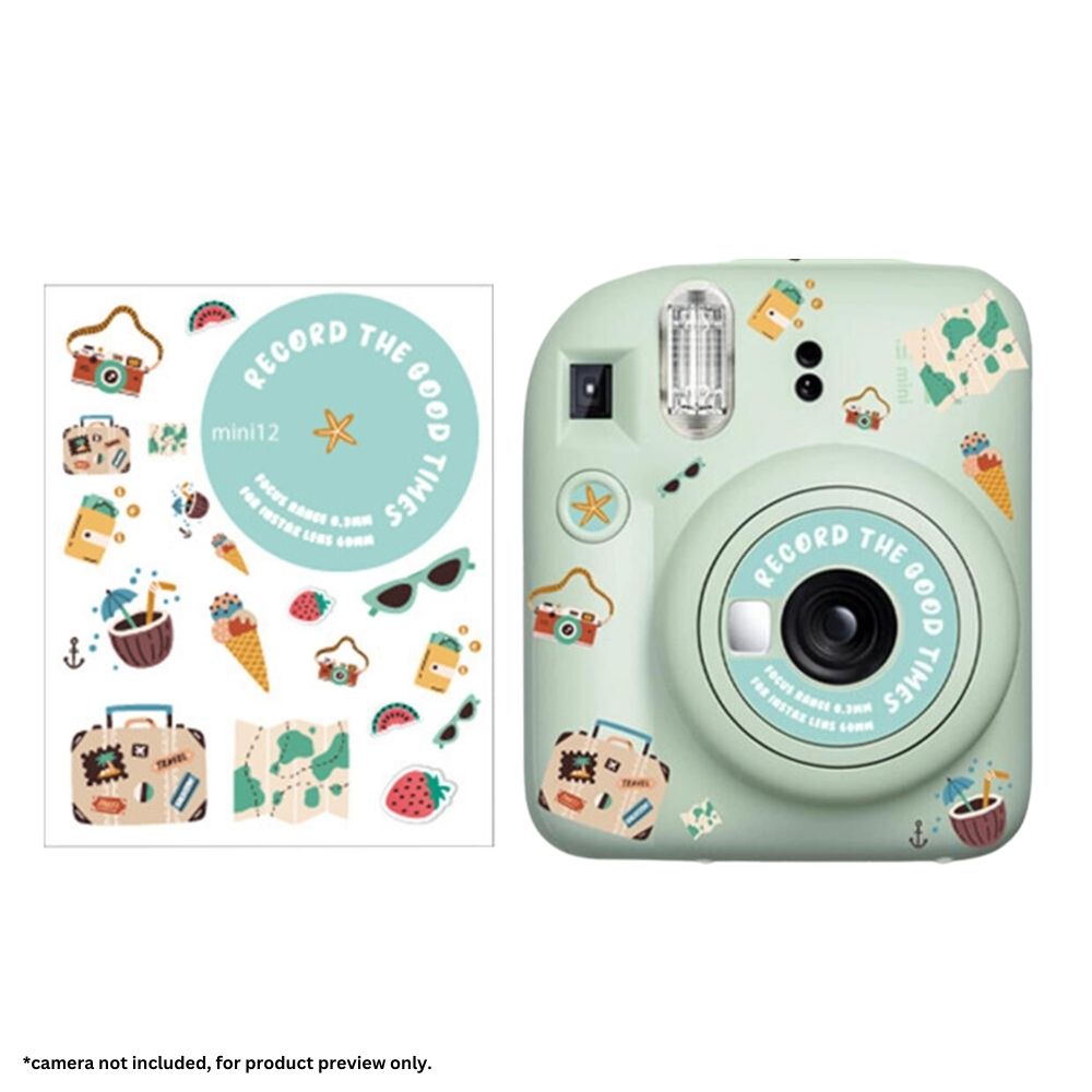 Pikxi Cartoon Body Patch Sticker Set for Instax mini 12 Film Camera - Available in Milk Cow, Blossom Pink, Pastel Blue, Mint Green, and Lilac Purple