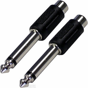 Hosa Technology GPR101 Male 1/4" Phone to Female RCA Adapter- 2 Pieces