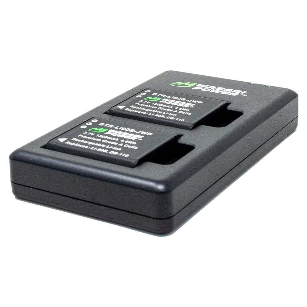 Wasabi Power (2-Pack) Olympus LI-90B LI-92B LI90B LI92B Battery and Dual Charger with USB-A to USB Type C Charging Cable for Olympus XZ-2 iHS SH-60 SH-50 iHS SH-1 Tough TG-7 TG-6 TG-5 TG-4 TG-3 Digital Camera