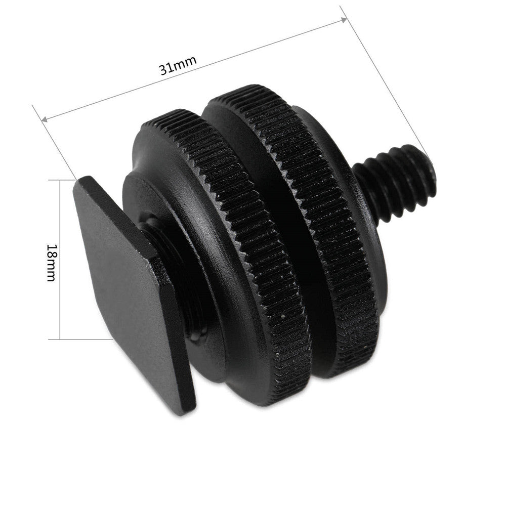 SmallRig Cold Shoe Adapter 2pcs with 1/4" Top Thread and 3/8" Bottom Thread Compatible for Camera Threaded Accessory to Hot Shoe Attachement 1631