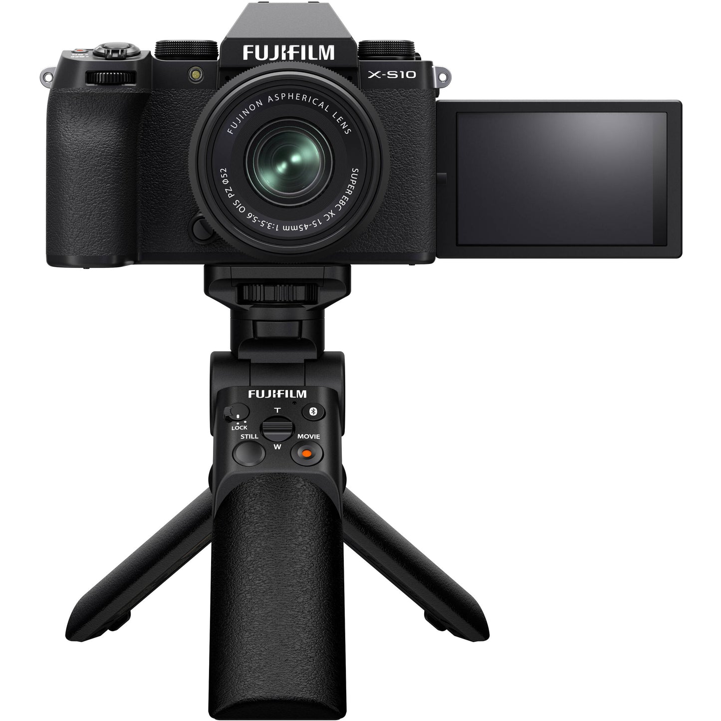 FUJIFILM X-S20 with XC 15-45mm Kit OIS PZ Lens with TG-BT1 Tripod Grip Bluetooth for Mirrorless Camera with 26.1MP APS-C X-Trans BSI CMOS 4 Sensor & X-Processor 5, 6K, 4K Full HD Up to 8fps Shooting, and Vari-Angle LCD Touchscreen