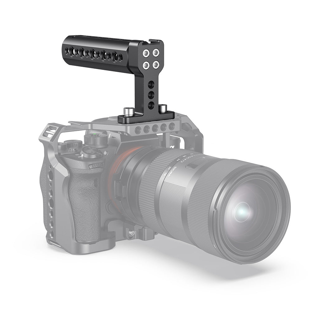 SmallRig Camera Top Handle Grip with Cold Shoe, ARRI 3/8"-16 Locating Holes and 1/4"-20 & 3/8"-16 Threaded Holes for Camera Cage 1638C