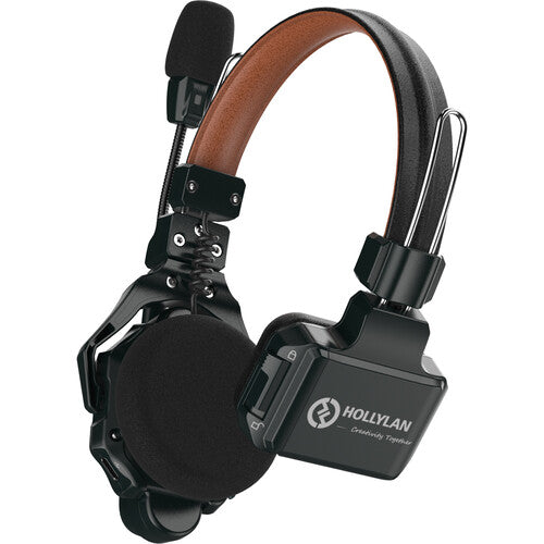 Hollyland Solidcom C1 Pro Full-Duplex (Single) True Wireless Intercom Remote Headset System with Push-to-Talk Function, Two-Mic Environmental Noise Cancellation for Professiol Filmmaking