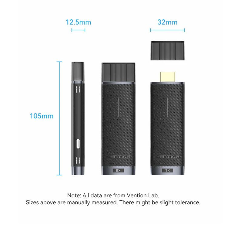 Vention HDMI Wireless Transmitter and Receiver with 5GHz Band WiFi,1080p 60Hz Output and Built-In Antenna for TV, Monitor, Projector etc. | ADCB0