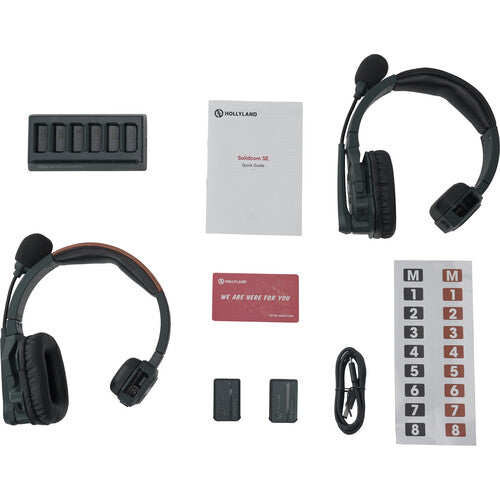HOLLYLAND SOLIDCOM SE GLOBAL 2.4GHz 5-Person Wireless Intercom System Full-Duplex with 1 Master / 4 Slave Headsets, PTT Push-to-Talk, 350M Transmission Range, ENC Noise Cancellation for Professiol Filmmaking - 5S | 4S | 2S
