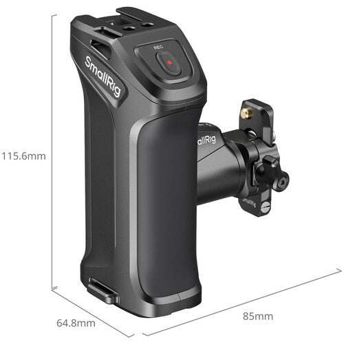 SmallRig Rotating Side Handle with Trigger REC Recording Button for Selected Canon and Blackmagic Design Cameras, Intergrated Control Function, Ergonomic Secure Grip Design, 1/4-20" Threaded Holes and Cold Shoe Mount | 5235