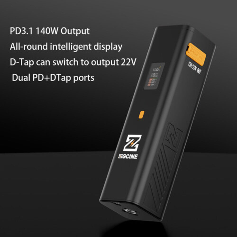 ZGCINE ZG-H110 99Wh / ZG-H50 47Wh 14.8V Battery Grip Handle with USB-C PD Fast Charging, USB-C PD Input/Output, OLED Display, D-Tap & Multiple Outputs, 1/4"-20 Holes for Mounting, Portable Power for GoPro, Phones, Video Lights & Cameras