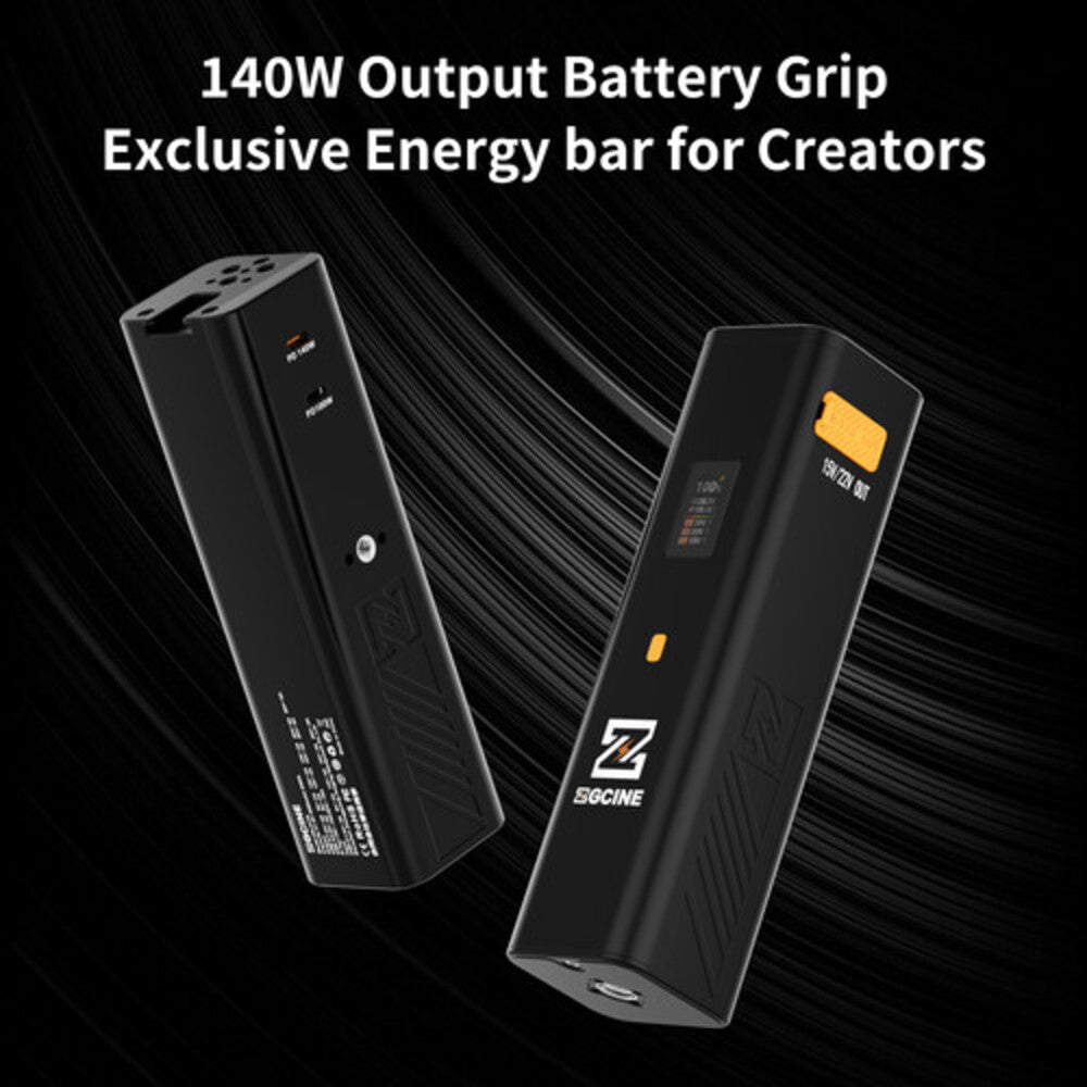 ZGCINE ZG-H110 99Wh / ZG-H50 47Wh 14.8V Battery Grip Handle with USB-C PD Fast Charging, USB-C PD Input/Output, OLED Display, D-Tap & Multiple Outputs, 1/4"-20 Holes for Mounting, Portable Power for GoPro, Phones, Video Lights & Cameras