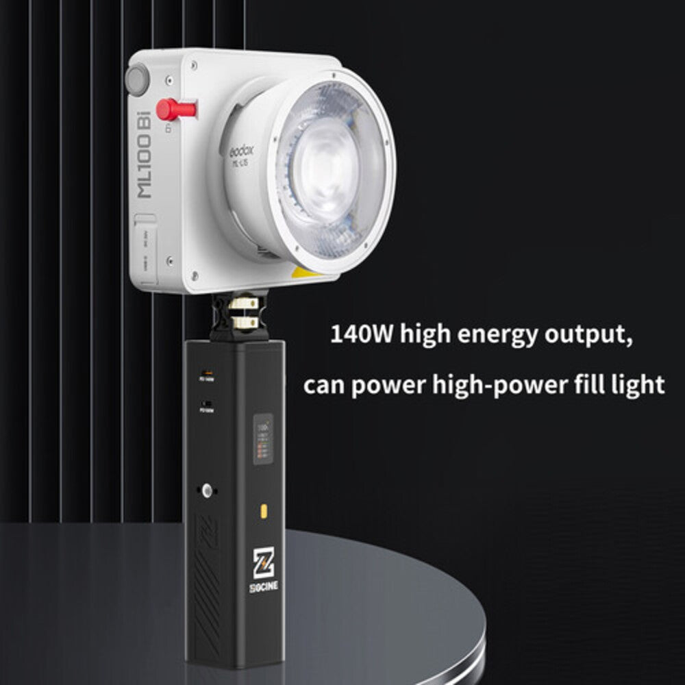 ZGCINE ZG-H110 99Wh / ZG-H50 47Wh 14.8V Battery Grip Handle with USB-C PD Fast Charging, USB-C PD Input/Output, OLED Display, D-Tap & Multiple Outputs, 1/4"-20 Holes for Mounting, Portable Power for GoPro, Phones, Video Lights & Cameras