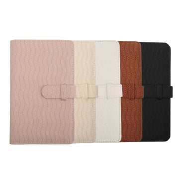 Pikxi AM96-01 96 Pockets Elegant Carved Wave Style Photo Album with Slip On Latch for Fujifilm Instax Mini Instant Camera - Light Pink