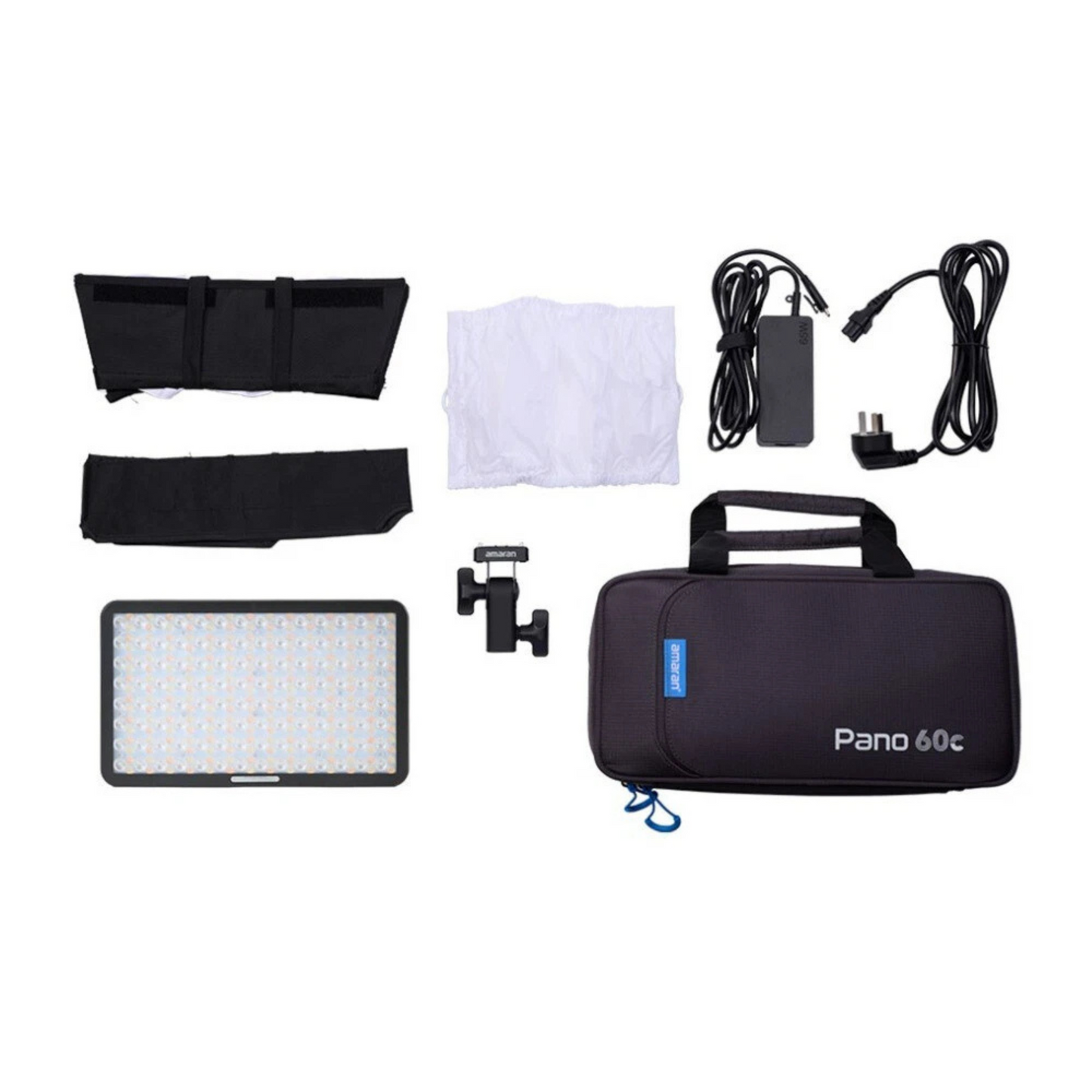 Aputure Amaran Pano 60c P60c RGB COB 60W Mobile Light Panel All-in-One Creator Kit, 2300K-10000K CCT, 6,790 Lumens, 22,220 Lux, CRI 96 TLCI 97, USB-C PD, Sidus Link & Bluetooth Control, Travel-Ready Lighting for Video & Photography