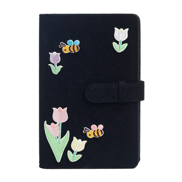 Pikxi 96 Pockets Black Felt 3" Photo Album with Velcro Stickers for FUJIFILM Instax Mini Film Instant Camera | Color Star, Tulip