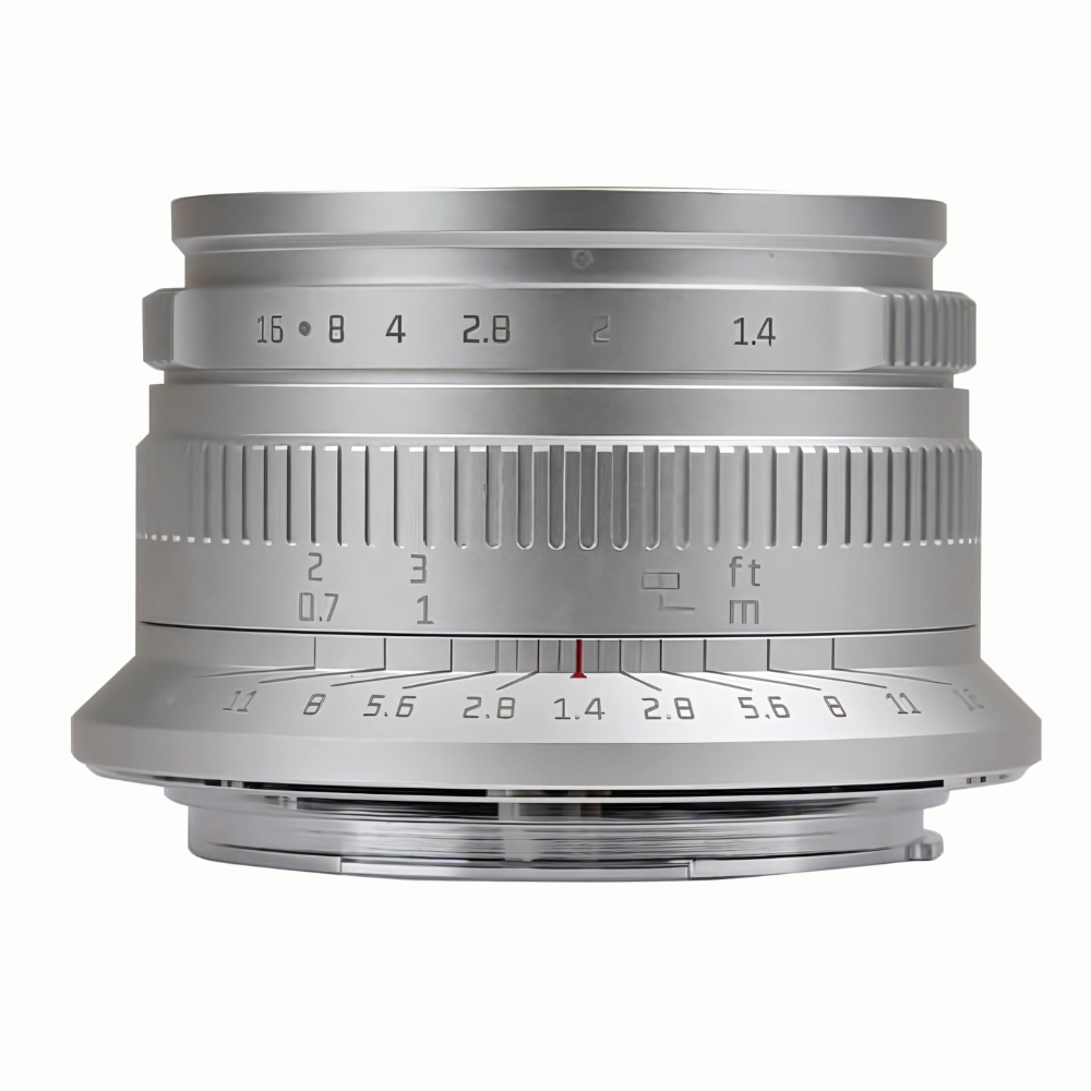 7Artisans 35mm F/1.4 APS-C Format Canon RF Mount Compact Portrait Prime Lens MF Manual Focus for Mirrorless Cameras | Silver, Black