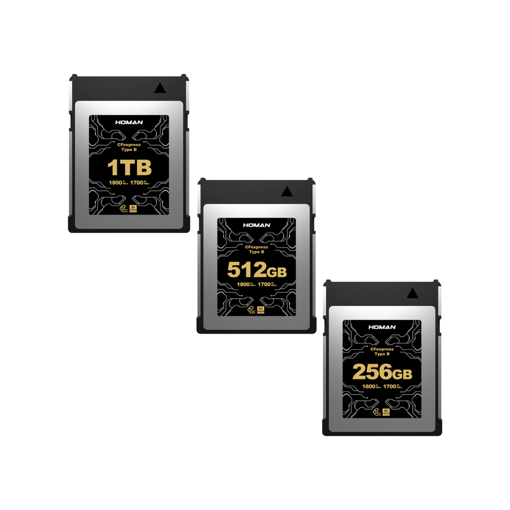 HOMAN 1TB 512GB 256GB CFExpress Type B Memory Card with 8K UHD RAW Photo / Video Support, 1800MB/s Read | 1700MB/s Write Speeds