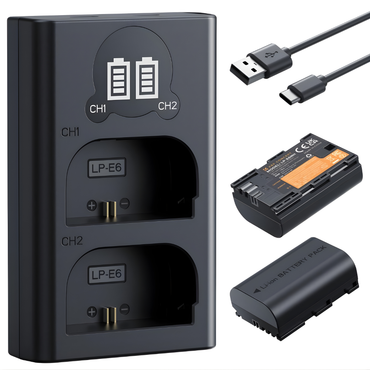 K&F Concept LP-E6 / LP-E6N / LP-E6NH 2250 - 2600mAh Camera Battery