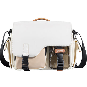 Ulanzi MS12 Messenger Sling Bag for DSLR Mirrorless Cameras, Drones and Accessories with Water Resistant Material, Multiple Pockets and Padded Dividers | Black, Beige