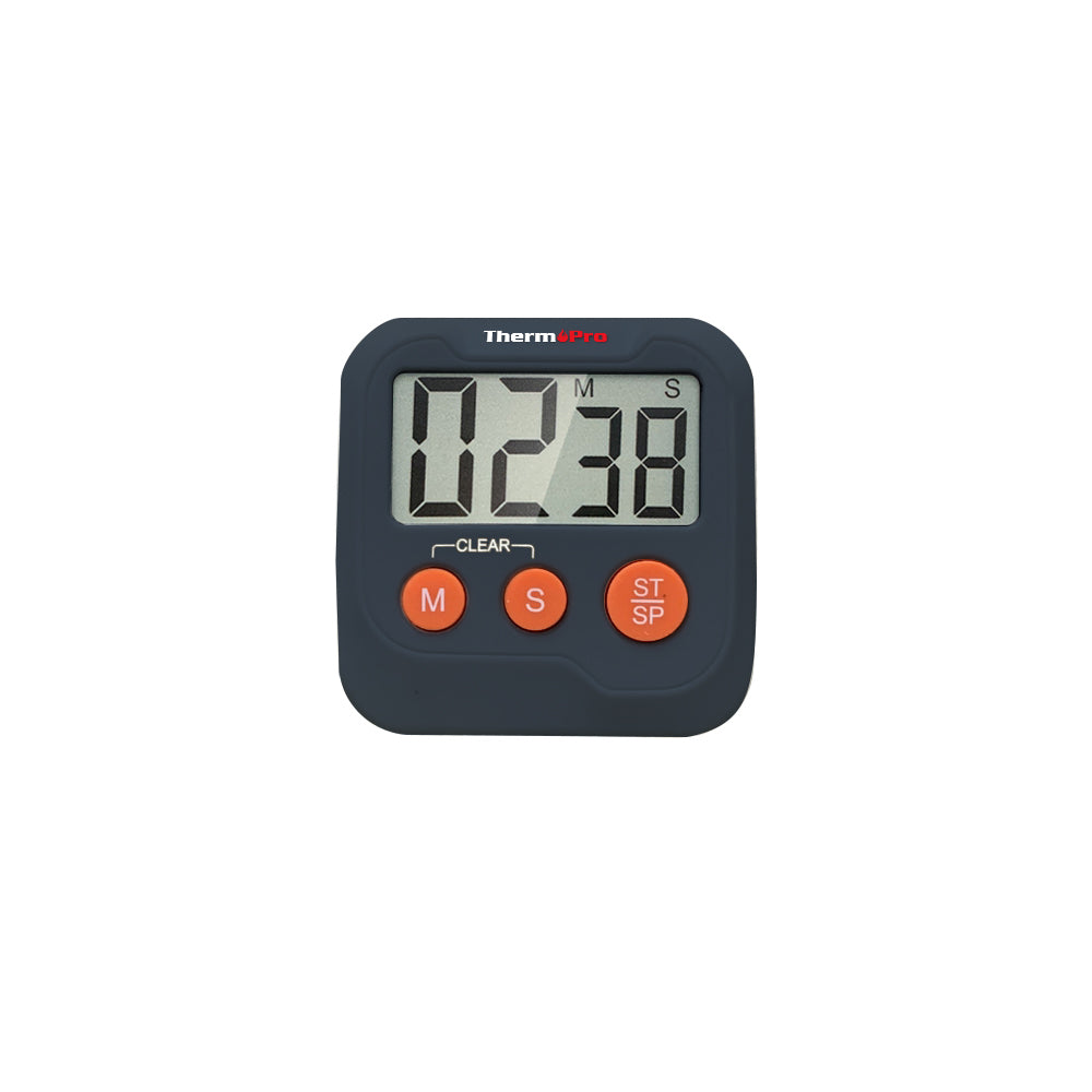 ThermoPro Digital Kitchen Timer with Large LCD Screen, Countdown / Count Up Timer, Up to 4 Level Volume Control, Table Top Stand, Dual Timer, Magnet and Mount for Cooking, Studying and Office | TM03 | TM02 | TM01