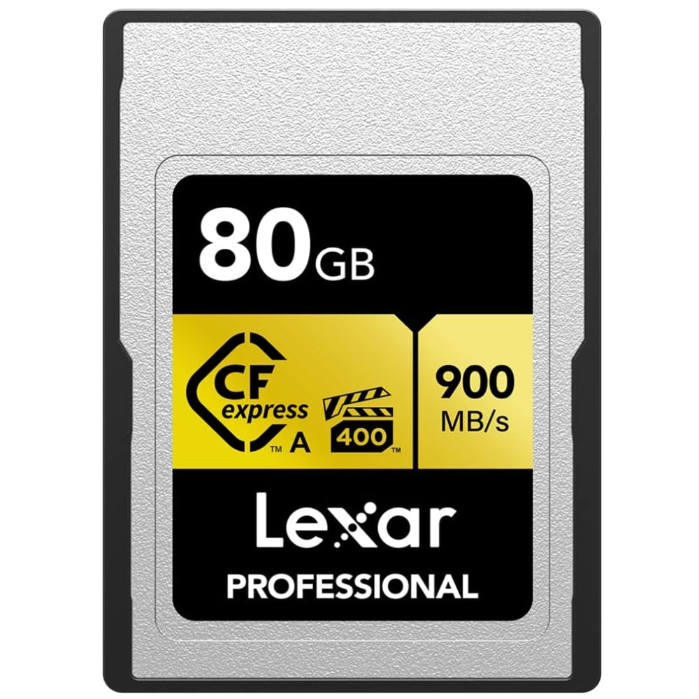 Lexar Professiol 320GB 160GB 80GB CFexpress Gold Type A CF Express Memory Card + Compact Flash Card Reader PCI-Express 3.0 with VPG 400MB/s, 8K 4K HFR 120fps Video Cinema Quality, 900MB/s Read, 800MB/s Write Speeds