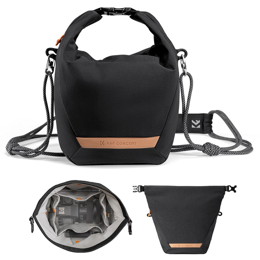 K&F Concept Urban Wander 11 5L Camera Shoulder Sling Bag + Detachable Camera Strap with Magnetic Closure, Water Resistant and Accessory Compartments