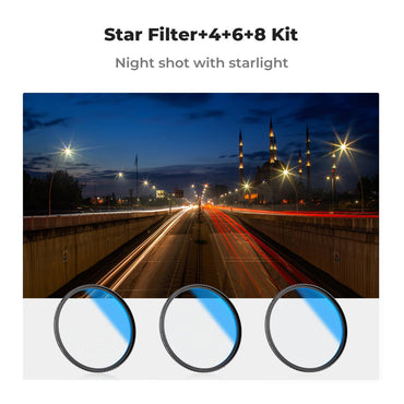 K&F Concept NO-K Star 4+6+8 Points Cross Screen Starburst Effect Lens Filters for Camera Lenses - Multi-Coated Optical Glass, Aluminum Slim Frame, High-Definition, Waterproof & Dustproof